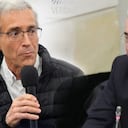 Izquierda: Padre Francisco de Roux. Derecha: Álvaro Uribe Vélez.