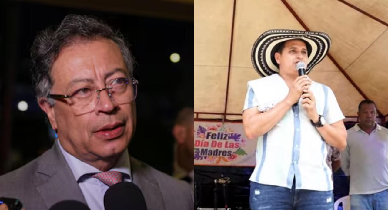 En la imagen el presidente Gustavo Petro y el alcalde Valdivia, Antioquia Carlos Molina.