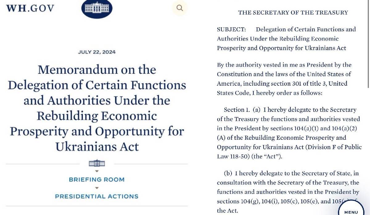Estos serían los anuncios de la Casa Blanca donde se delegan funciones al Secretario del Tesoro y el Secretario de Estado