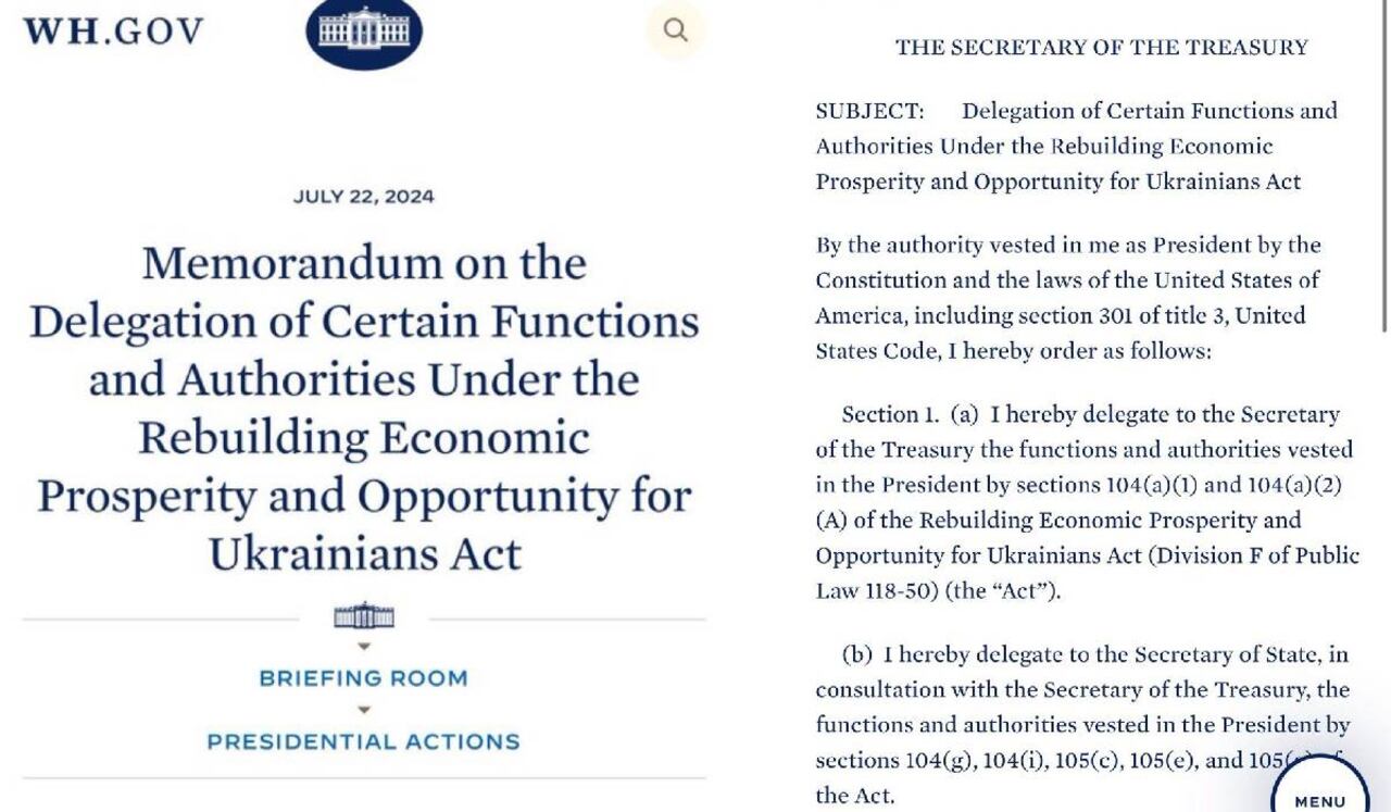 Estos serían los anuncios de la Casa Blanca donde se delegan funciones al Secretario del Tesoro y el Secretario de Estado