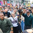 Presidente Gustavo Petro en la marcha del día del trabajo 1 de mayo