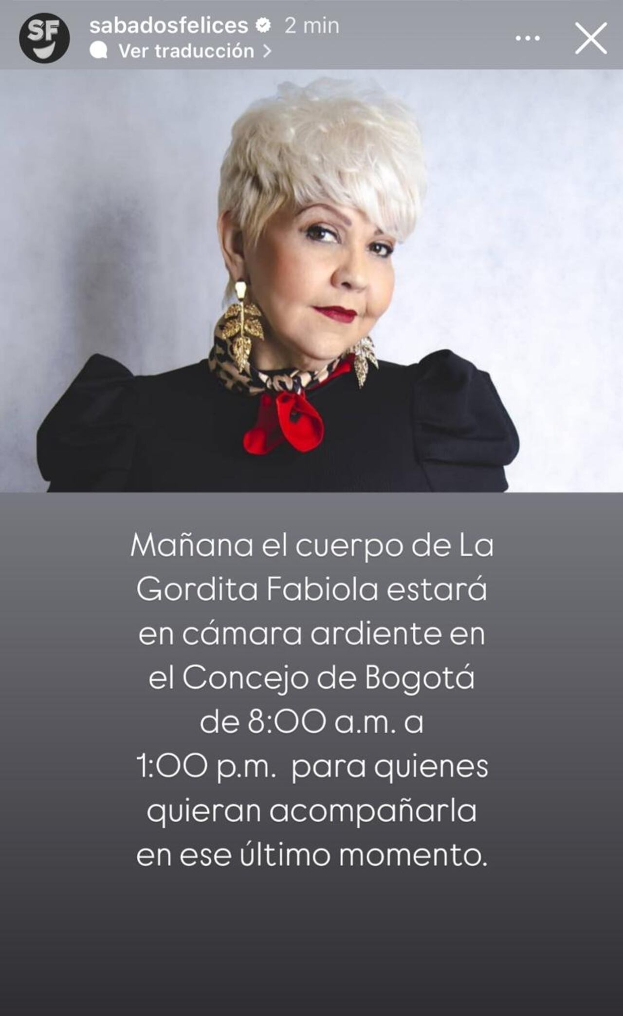 La Gorda Fabiola está en cámara ardiente en el Concejo de Bogotá