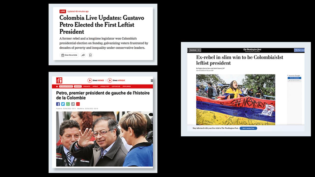 Los medios del exterior resaltaron la llegada de Petro como primer presidente de izquierda en Colombia, además de su pasado guerrillero.