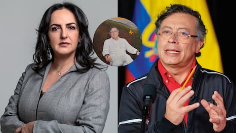 María Fernanda Cabal, el presidente Petro y el cuadro que estará en la Casa de Nariño.