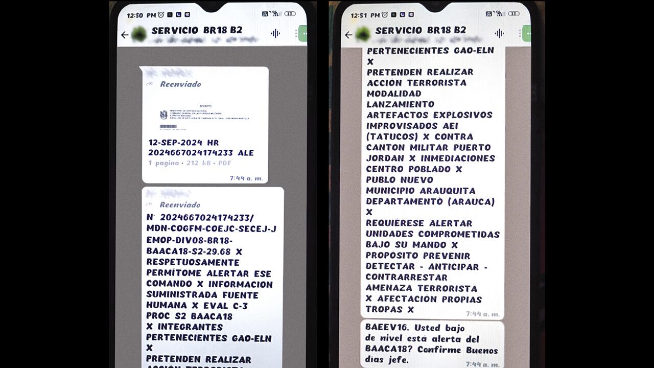 Chats en poder de SEMANA muestran que el Ejército había advertido en un radiograma sobre el atentado a la base de Puerto Jordán, en Arauca, cometido por el ELN.