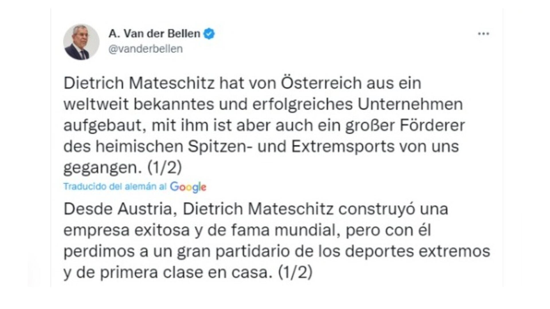 Trino del Presidente de Austria Alexander Van der Bellen @vanderbellen