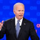 El presidente Joe Biden durante un debate presidencial con el candidato republicano a la presidencia, el expresidente Donald Trump, el jueves 27 de junio de 2024, en Atlanta. (AP Foto/Gerald Herbert)