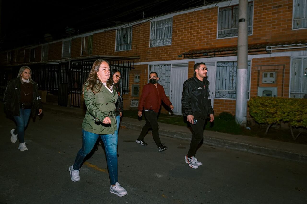 La alcaldesa de Funza, Jeimmy Villamil, durante los operativos.