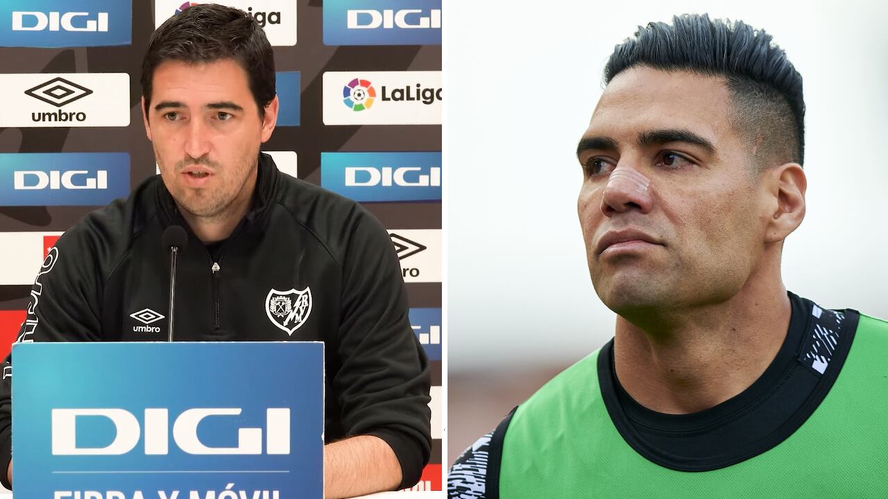Iraola, técnico del Rayo, ha optado por mantener a Falcao en el banquillo