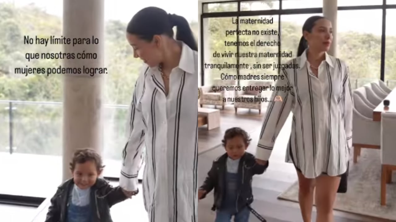 Luisa Fernanda W junto a su hijo Máximo.