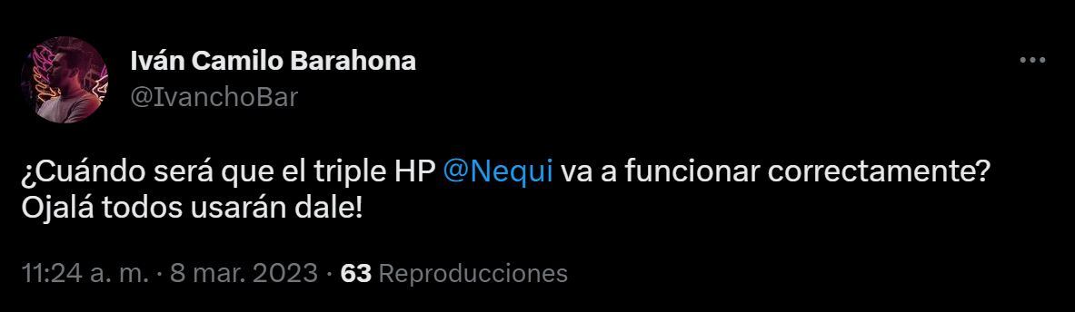 Denuncia Fallas Nequi - 8 de marzo