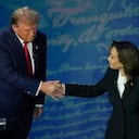 Republican presidential nominee former President Donald Trump speaks during a presidential debate with Democratic presidential nominee Vice President Kamala Harris at the National Constitution Center, Tuesday, Sept.10, 2024, in Philadelphia. (AP Photo/Alex Brandon)'