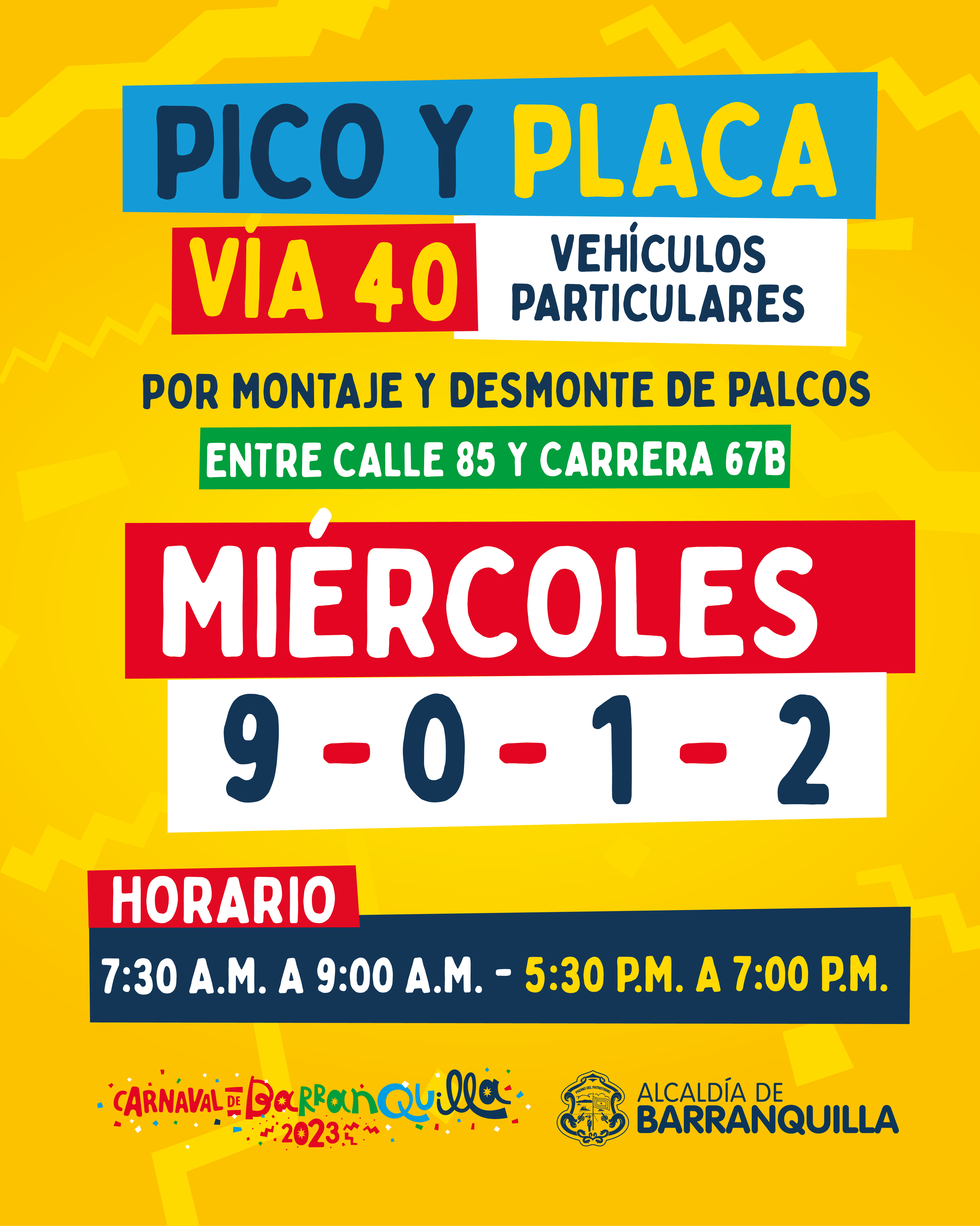 Este es el pico y placa para este miércoles en la vía 40