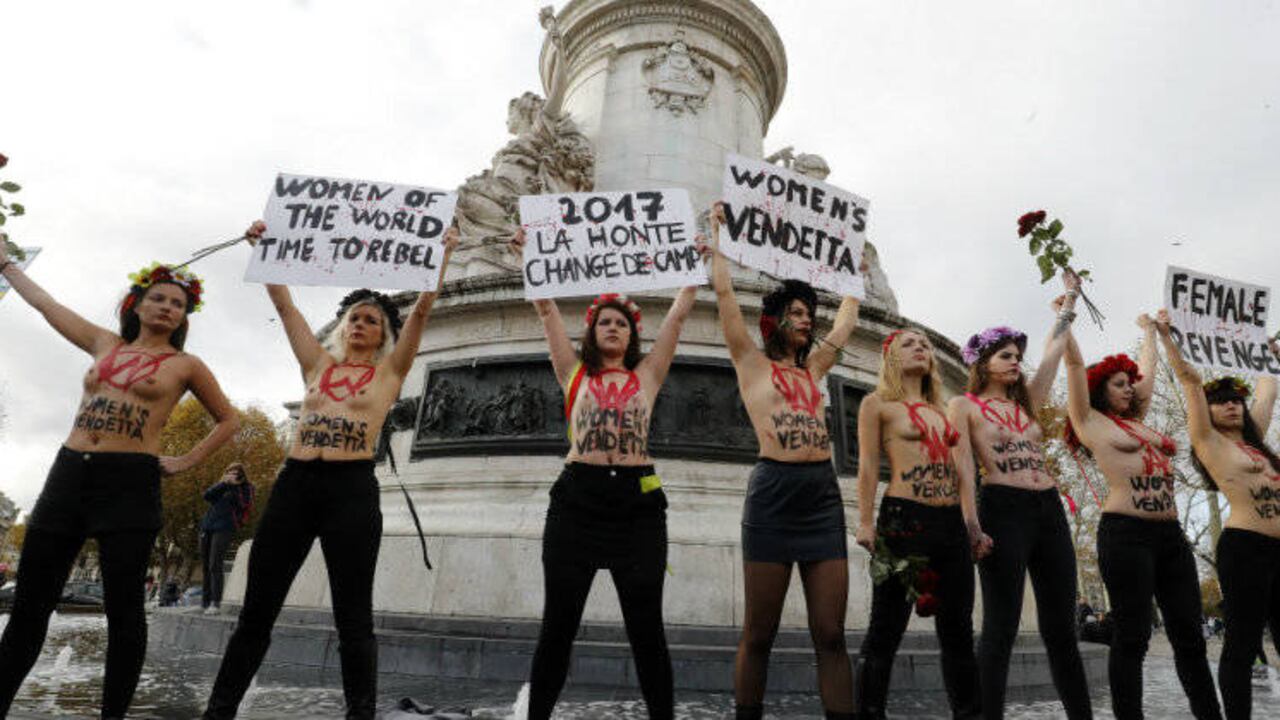 Activistas de Femen protestan en contra de la violencia de género en París en 2017. Crédito: Francois Guillot / AFP.