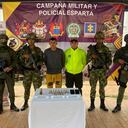 A este sujeto se le incautó una granada de 40 mm, nueve cartuchos 7.62 mm, 17 cartuchos 5.56.