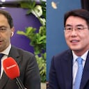 José Manuel Restrepo, vicepresidente de Colombia, y Zhu Jingyang, embajador de China en Colombia.