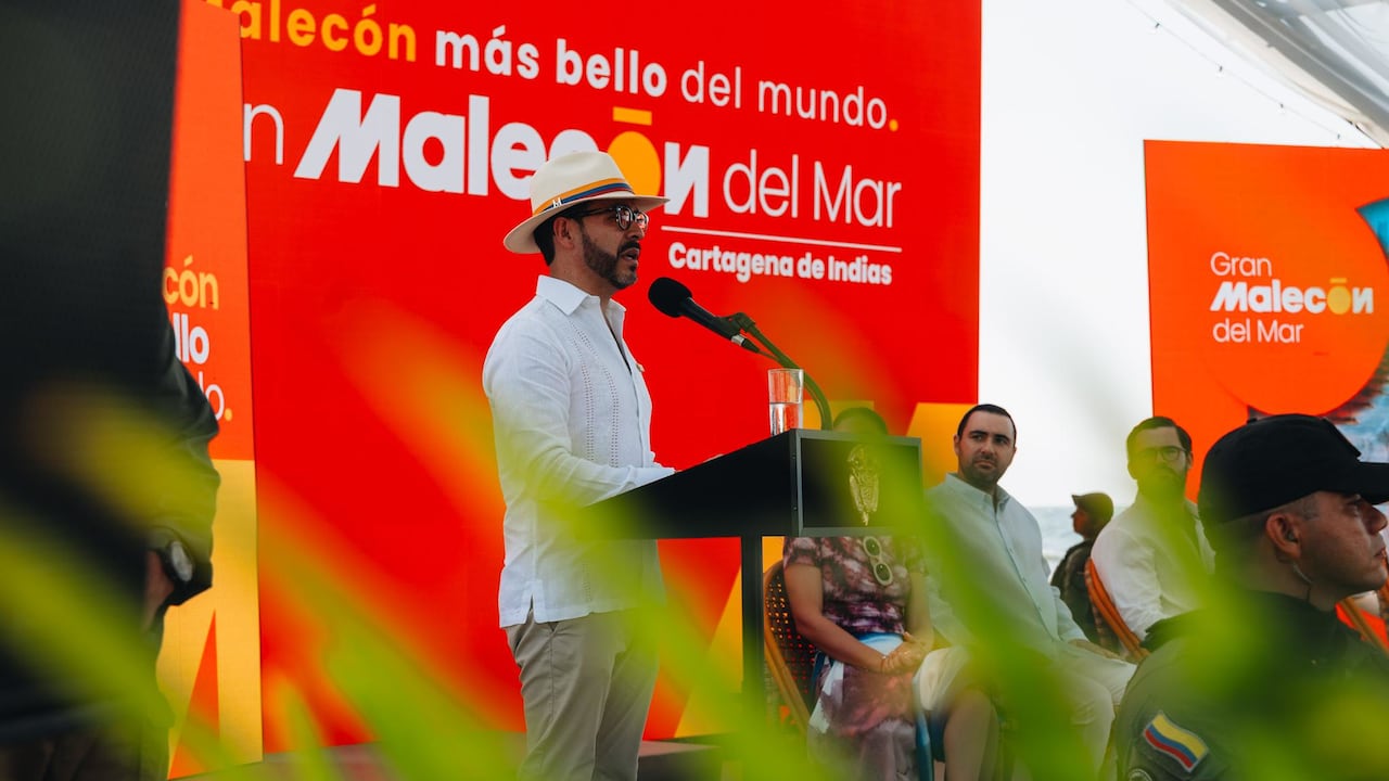 El presidente Abelardo De La Espriella estuvo en la inauguración del Gran Malecón del Mar en Cartagena.