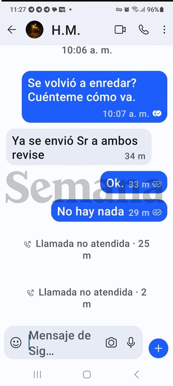 Mensaje al canciller Leyva.