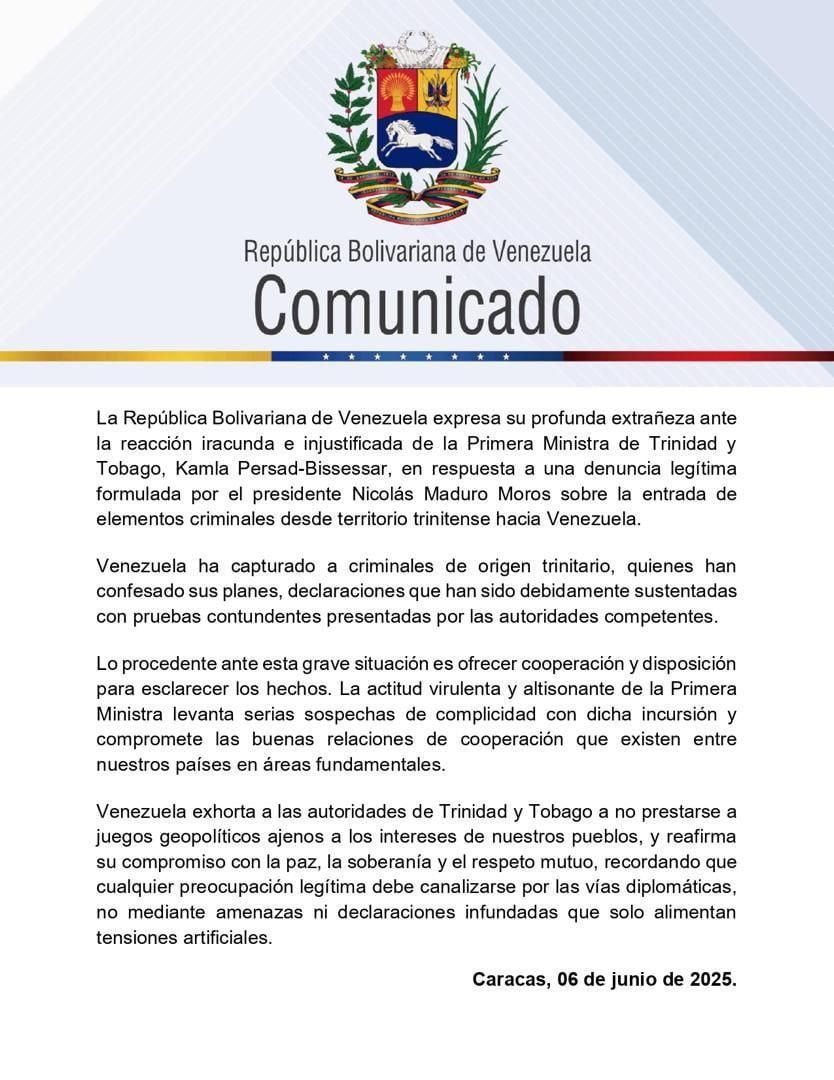 Comunicado de Venezuela