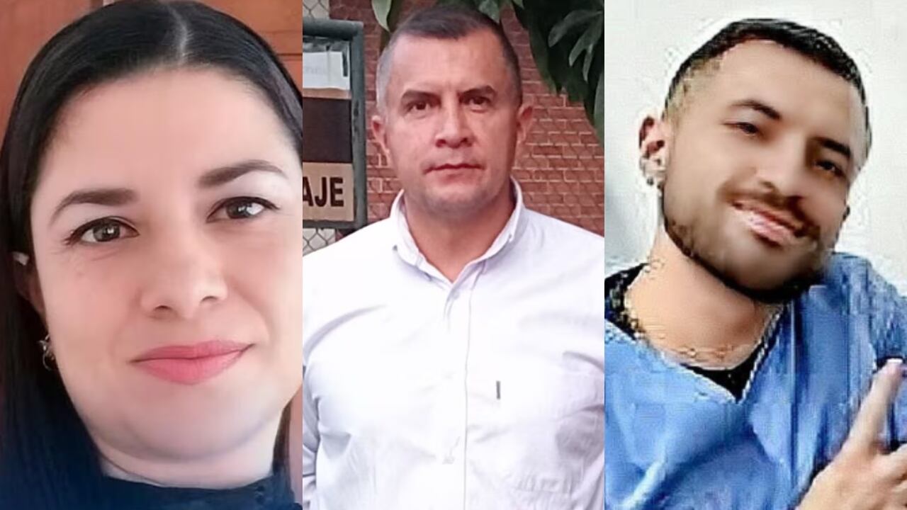 Magda Patricia Muñoz, su esposa Ariel Mora y su hijo Sebastián Mora Muñoz.