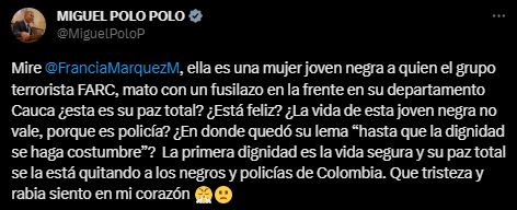 Trino Miguel Polo Polo contra Francia Márquez.