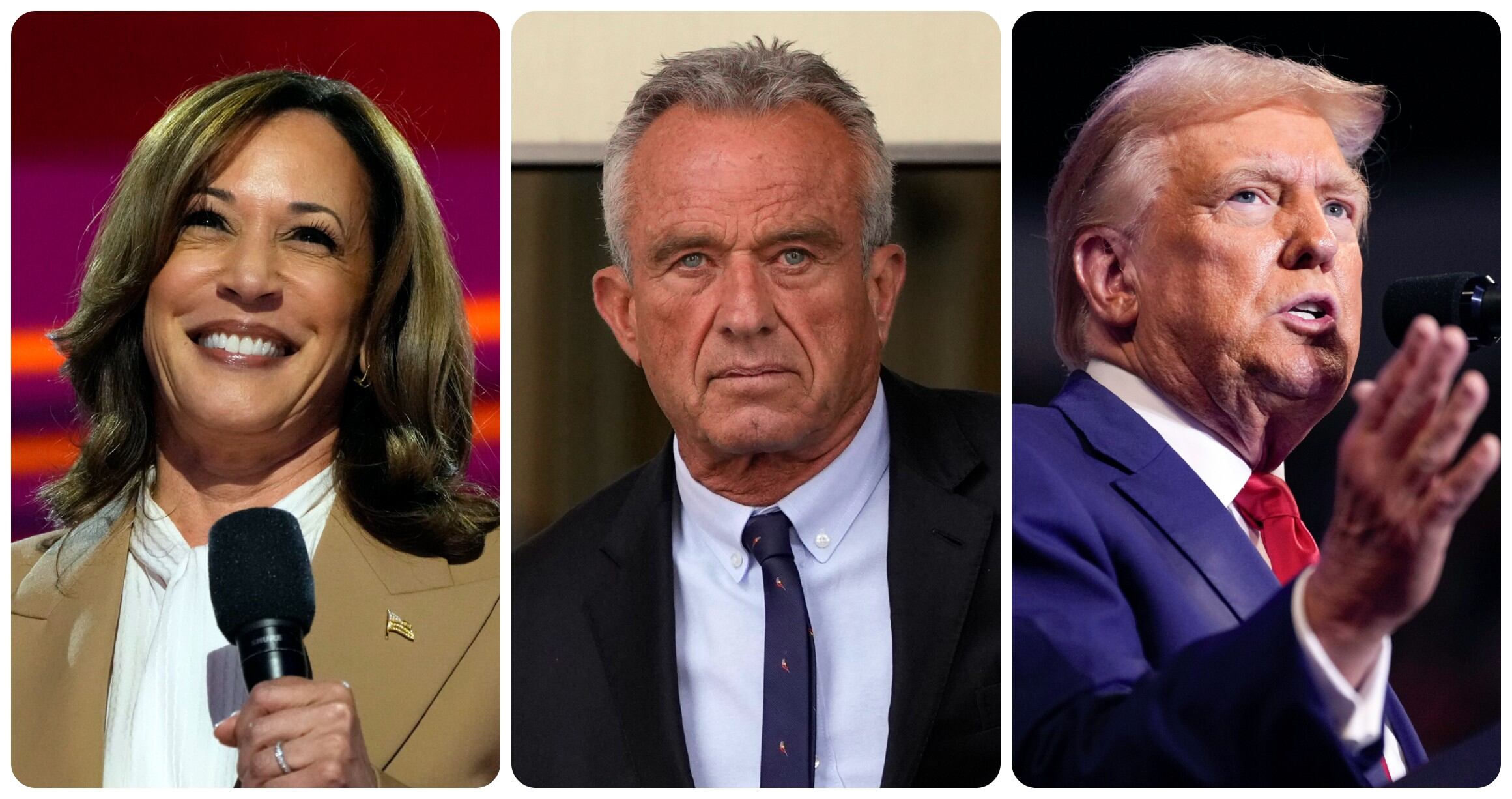 Kamala Harris, Robert Kennedy Jr. y Donald Trump