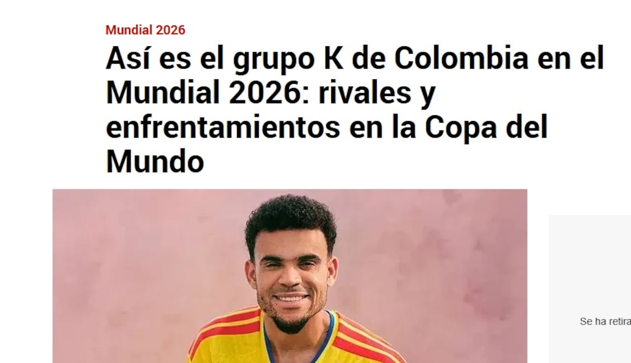 Título de Marca a un artículo dedicado a la Selección Colombia.
