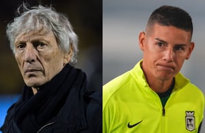 José Néstor Pékerman y James Rodríguez.