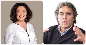 La senadora Angélica Lozano y Sergio Fajardo.