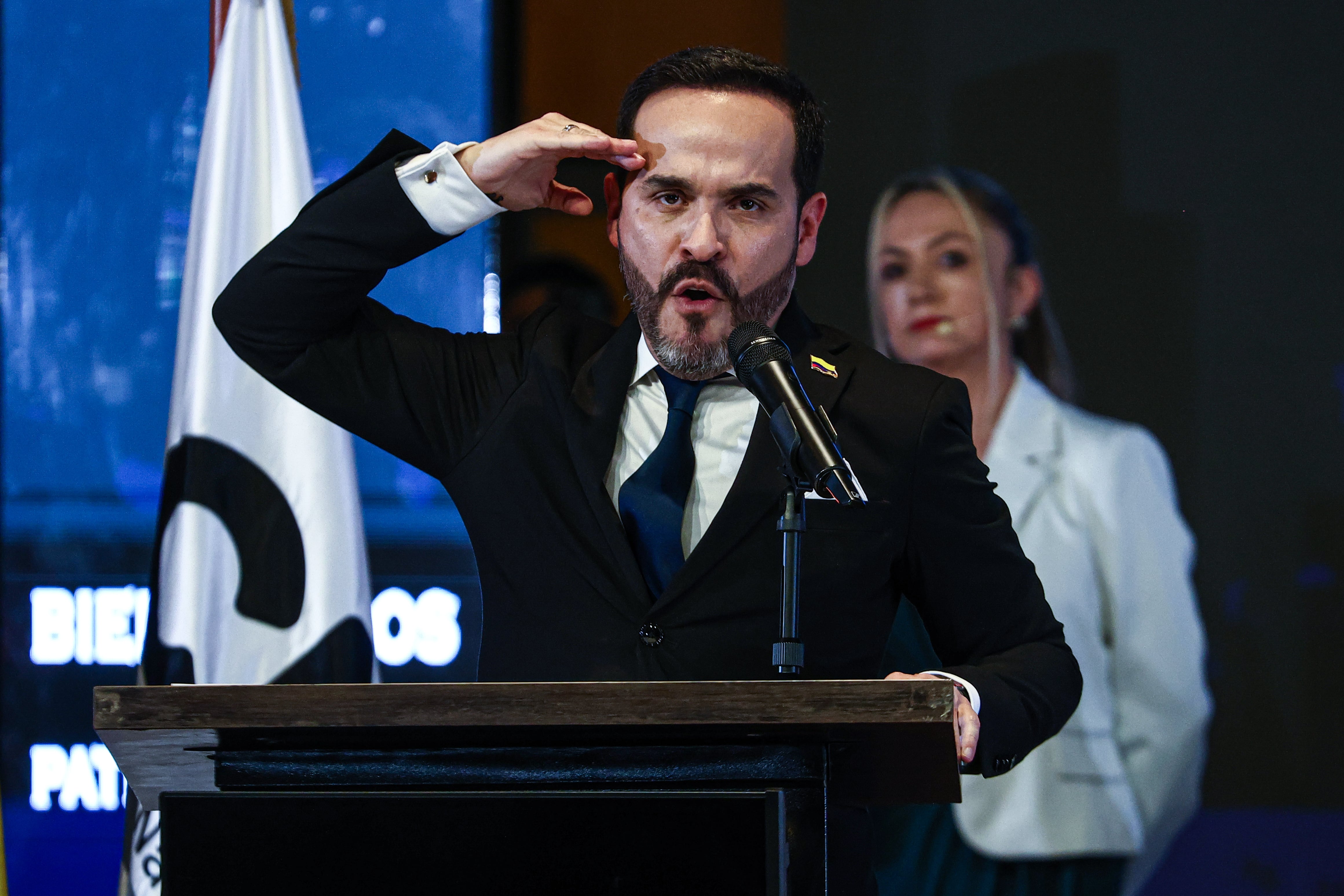 BOGOTA, COLOMBIA - JUNE 25: Colombia's President-elect, Abelardo de la Espriella, delivers a speech after receiving his official certificates during the inauguration ceremony of Abelardo de la Espriella as the new President of Colombia, in Bogota, Colombia, on June 25, 2026. (Photo by Lucas Aguayo Araos/Anadolu via Getty Images)
