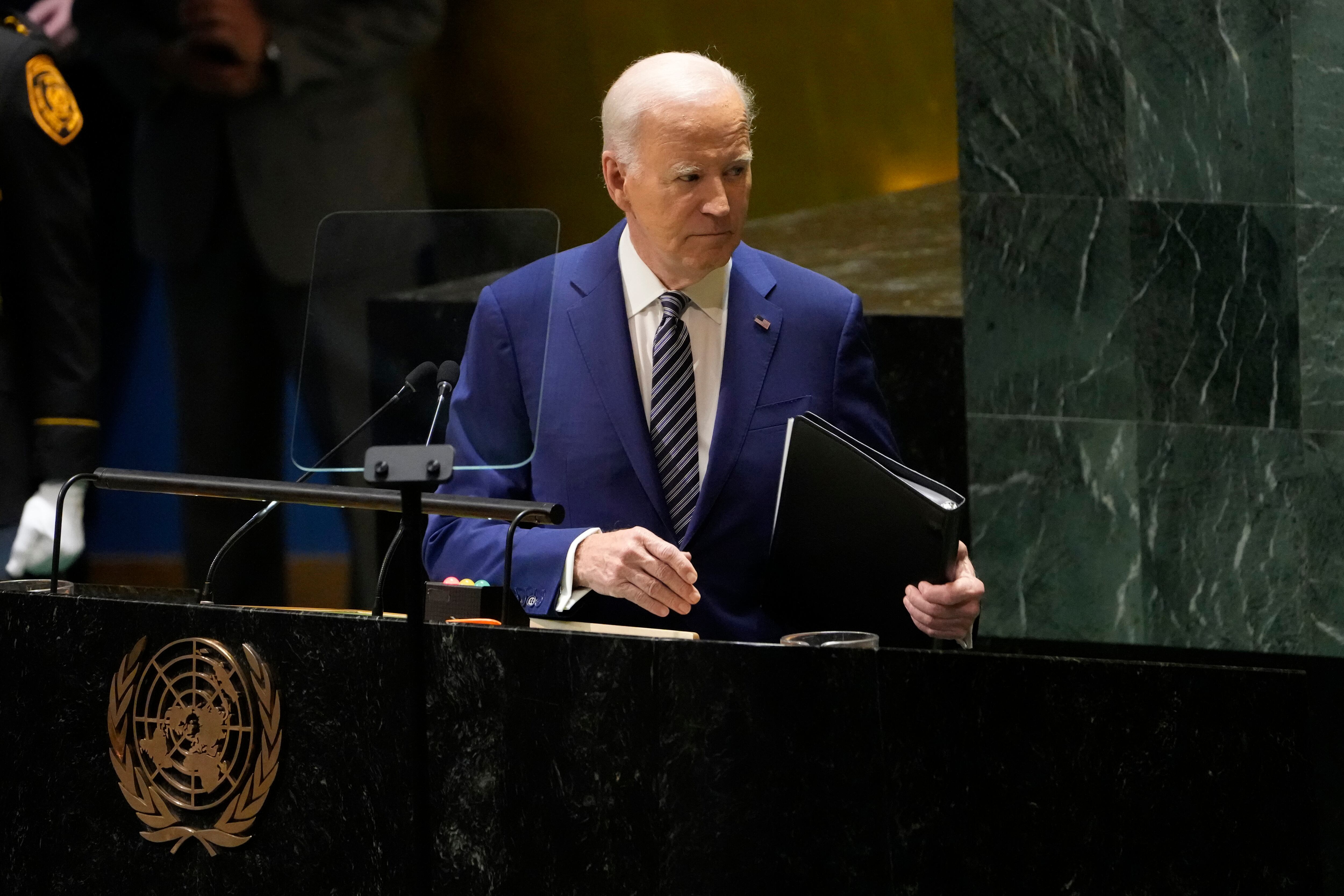Joe Biden da su discurso en la Asamblea General de la ONU.