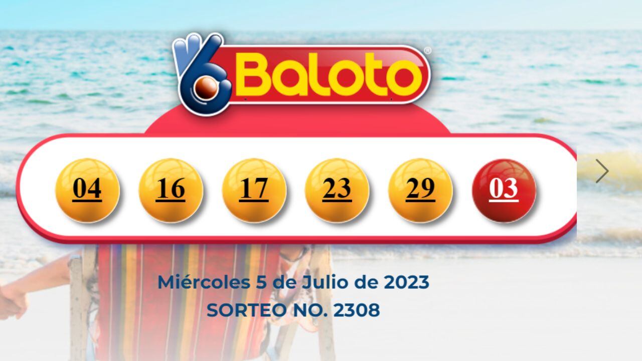 Resultados del Baloto miércoles 5 de julio 2023