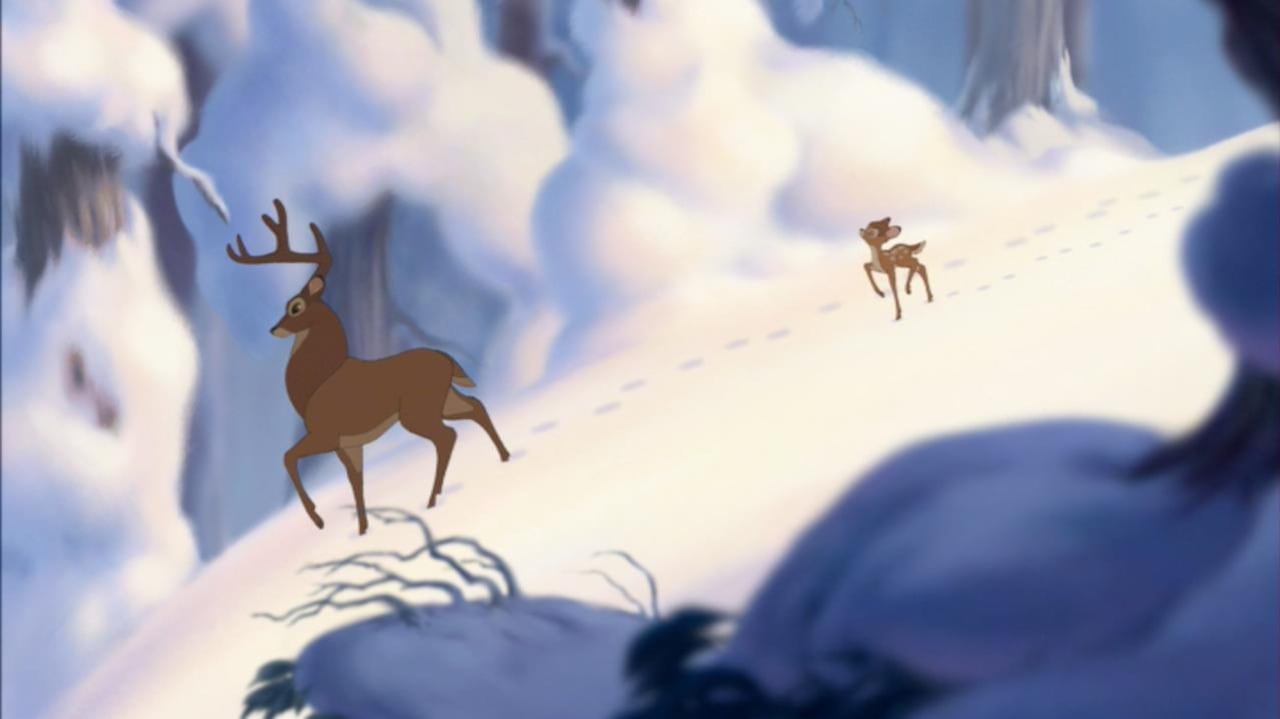 La película muestra a Bambi perdiendo a su madre a muy temprana edad