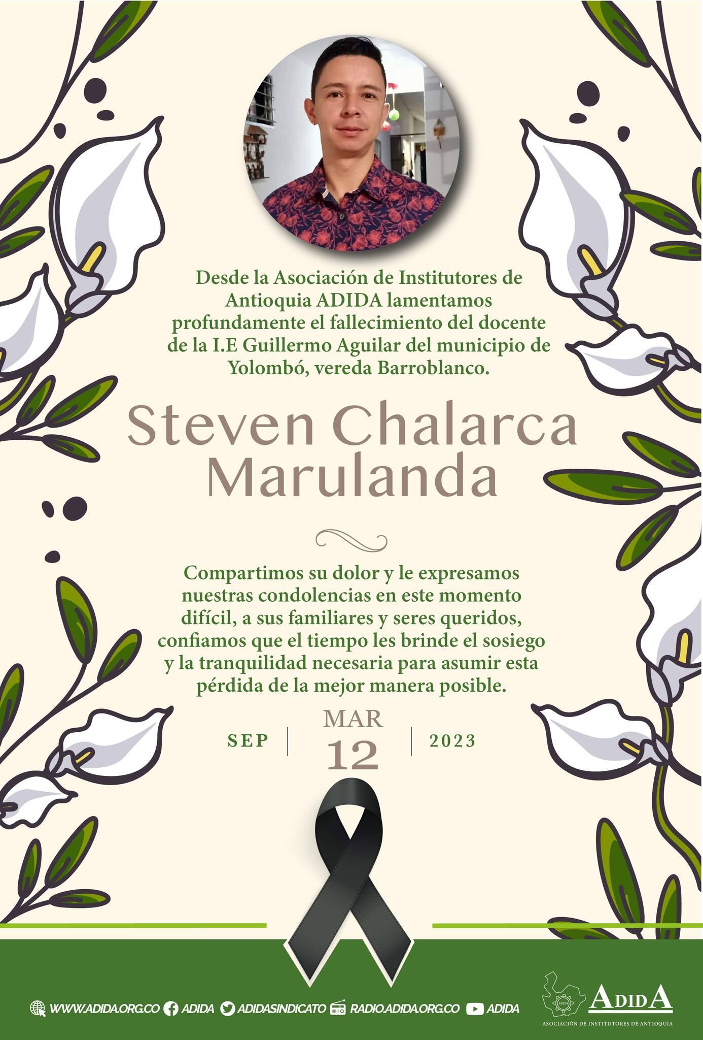 Asesinato de docente en Yolombó, Antioquia