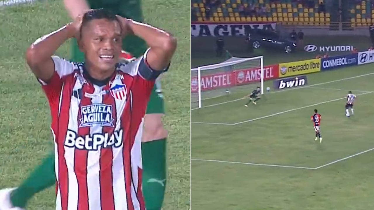 Carlos Bacca reaccionó así a su ocasión perdida ante Cerro Porteño