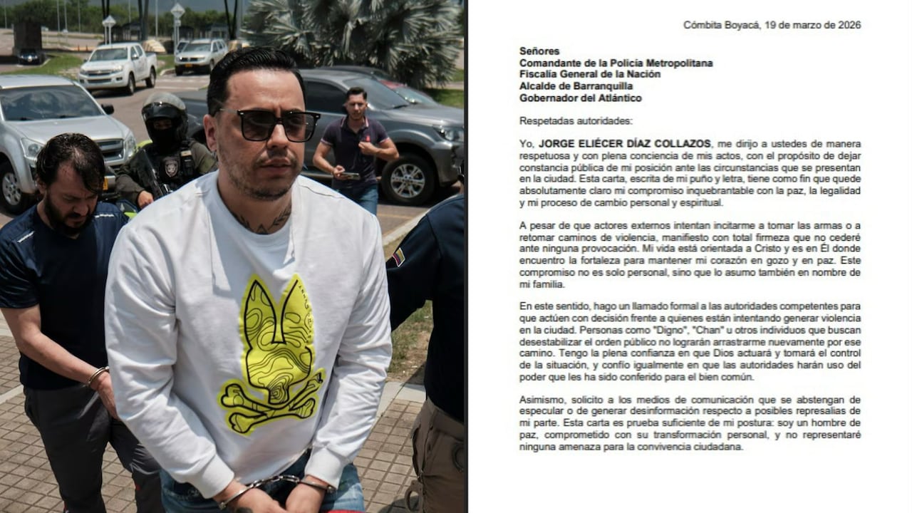 Alias Castor y la carta que le envió a las autoridades en Barranquilla.