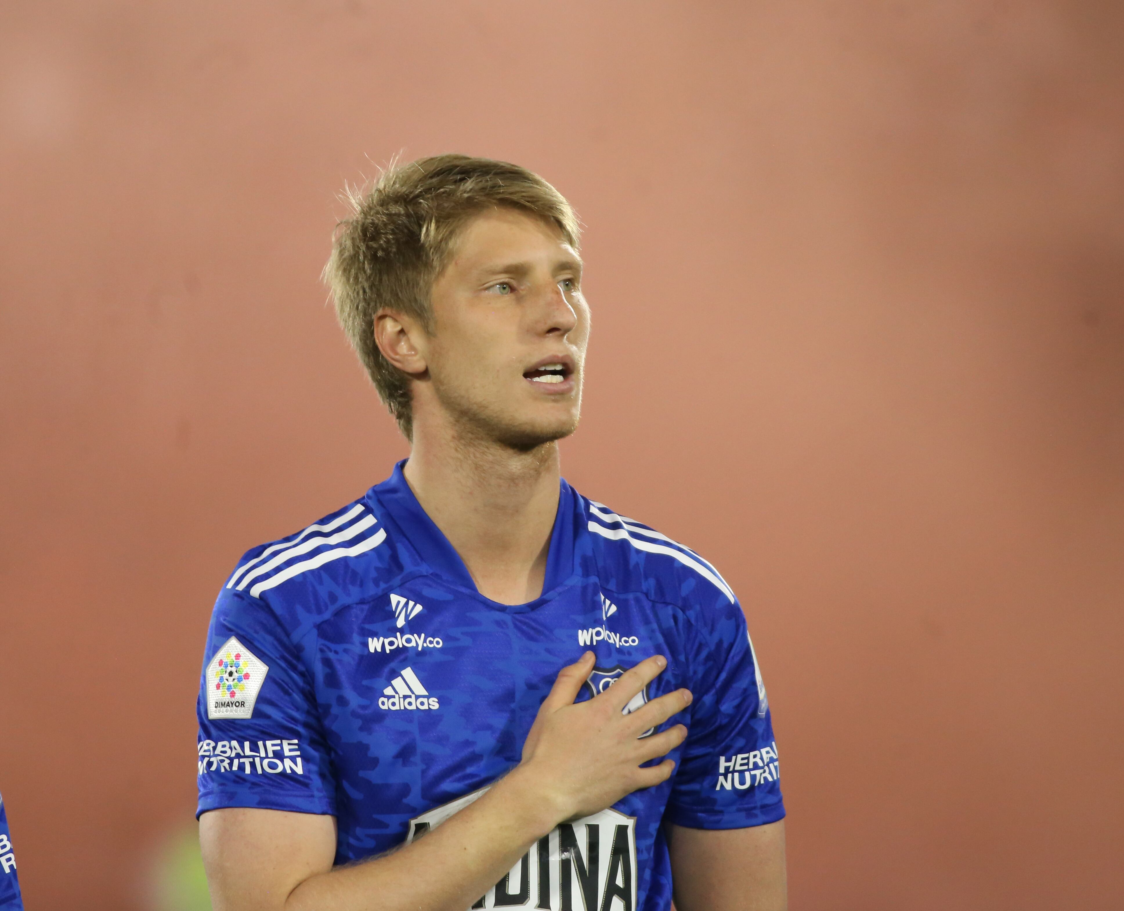 Millonarios player Andres Llinas in match of the 17th date of the BetPlay DIMAYOR II 2022 League at the Nemesio Camacho El Campin stadium in Bogota. (Photo by Daniel Garzon Herazo/NurPhoto via Getty Images)
