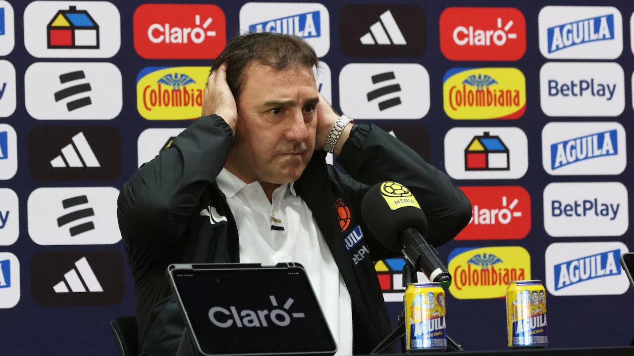 Técnico de la Selección Colombia, Néstor Lorenzo, en rueda de prensa.