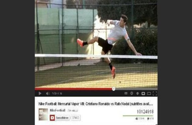 Nike unió a Cristiano Ronaldo y a Rafael Nadal para jugar fútbol-tennis de forma extrema 