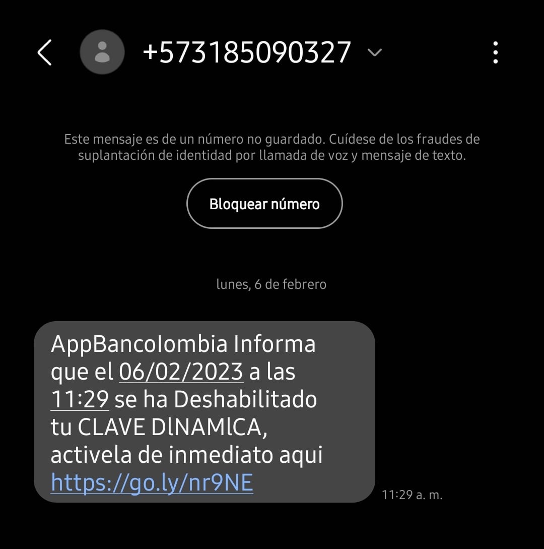 El uso de la clave dinámica también es utilizado por los ciberdelincuentes para llevar a los clientes a los sitios fraudulentos.
