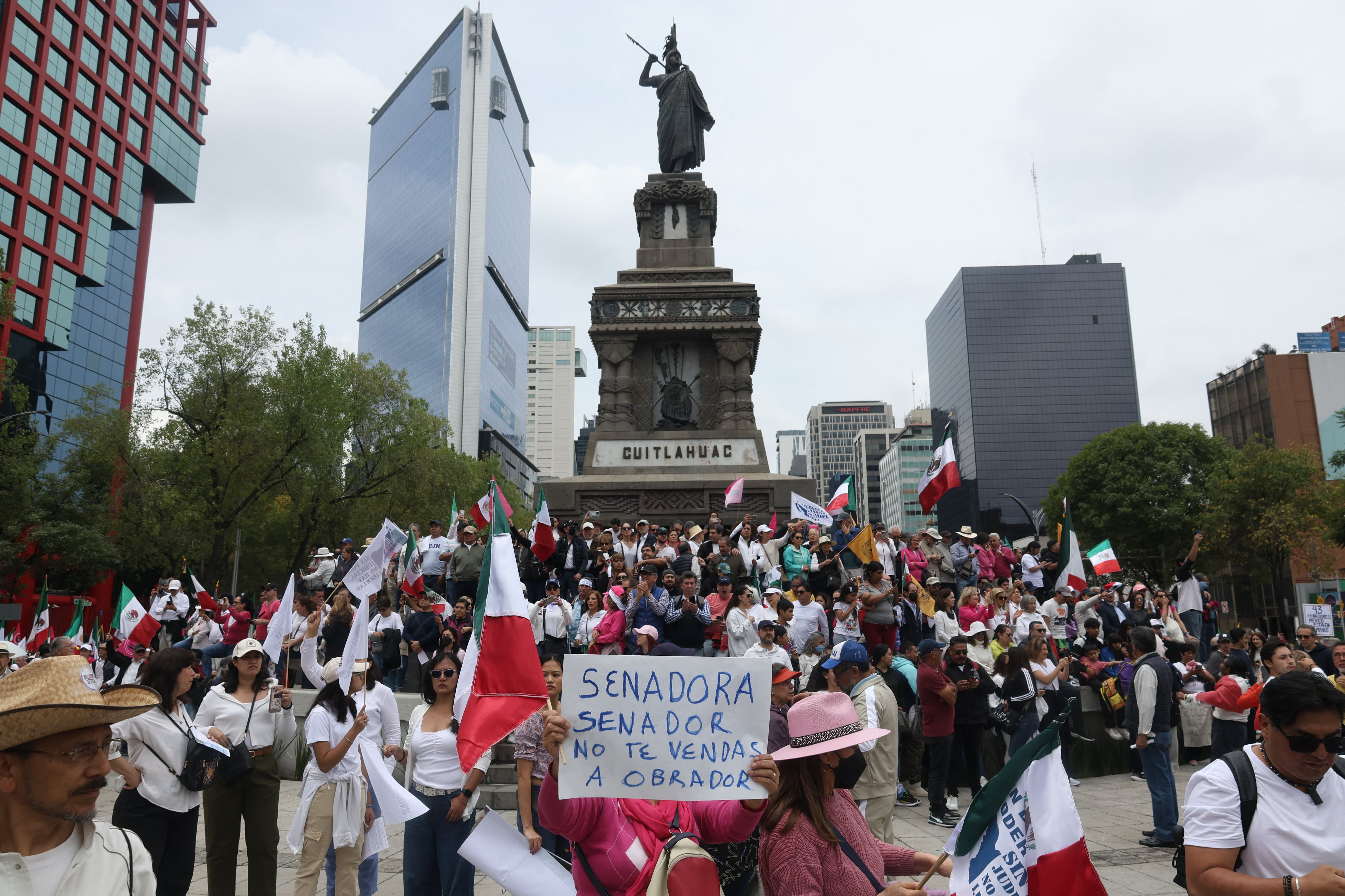 Protestas en México contra la reforma judicial de Andrés Manuel López Obrador.