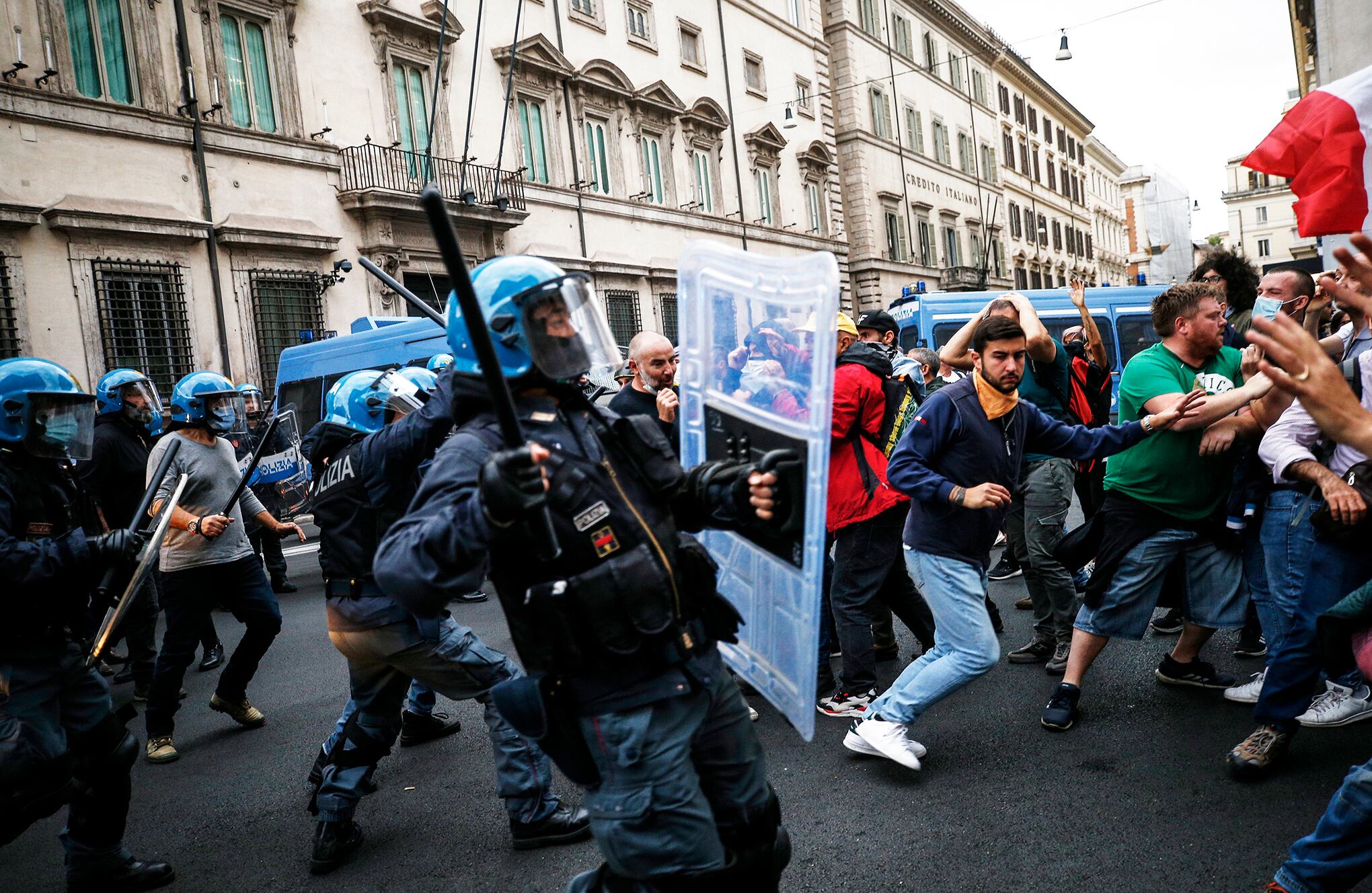 Protesta Green Pass en Italia