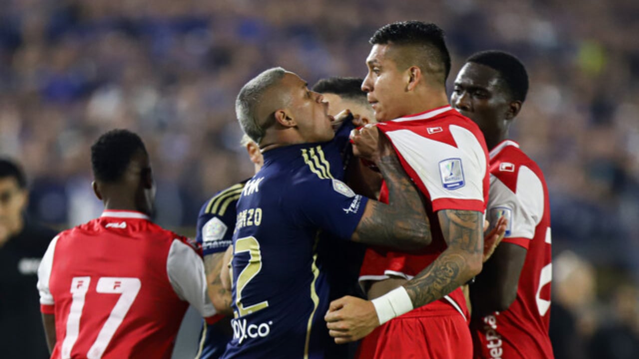Millonarios vs. Santa Fe acabó en pelea