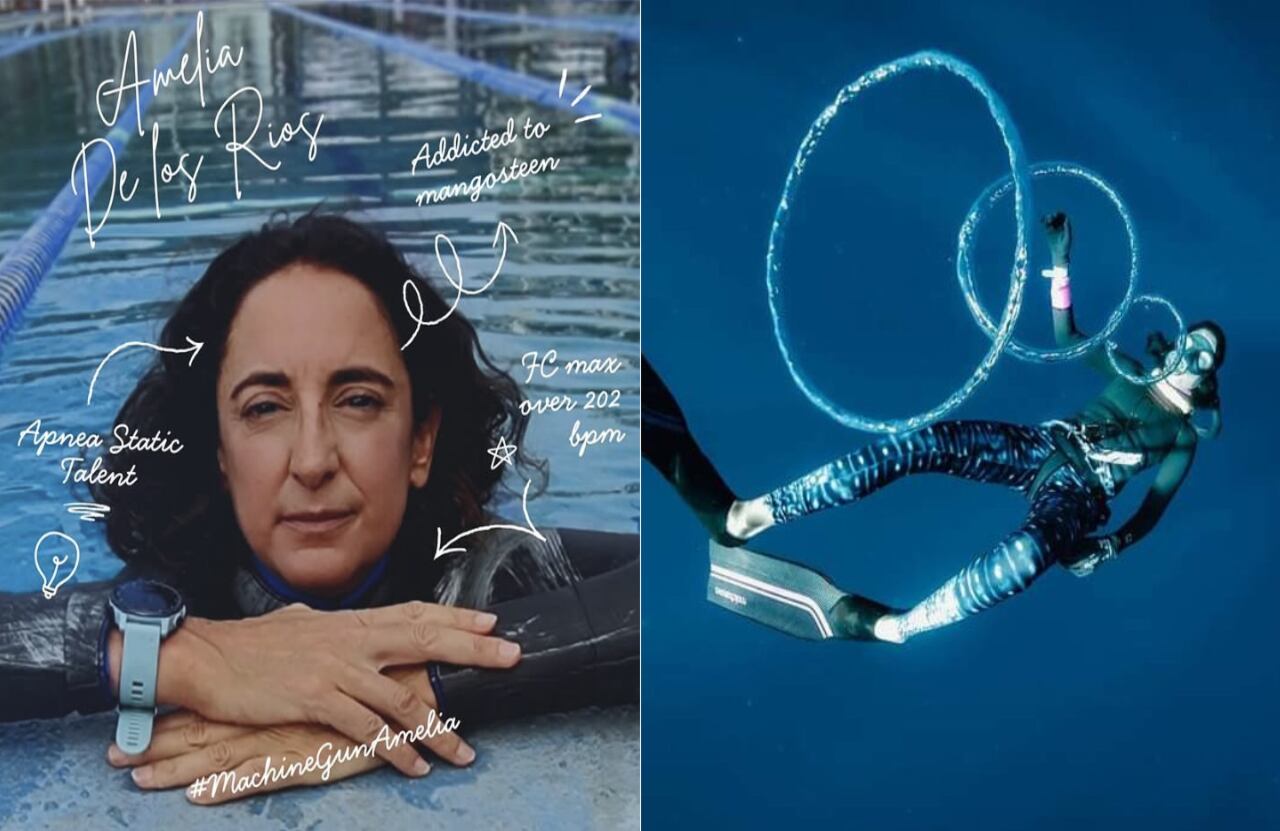 Amelia de Los Ríos, apneista colombiana que batió un Guinness en la disciplina