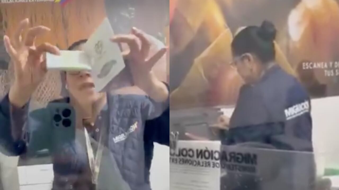 Funcionaria de Migración Colombia, en medio de incidente con viajera.