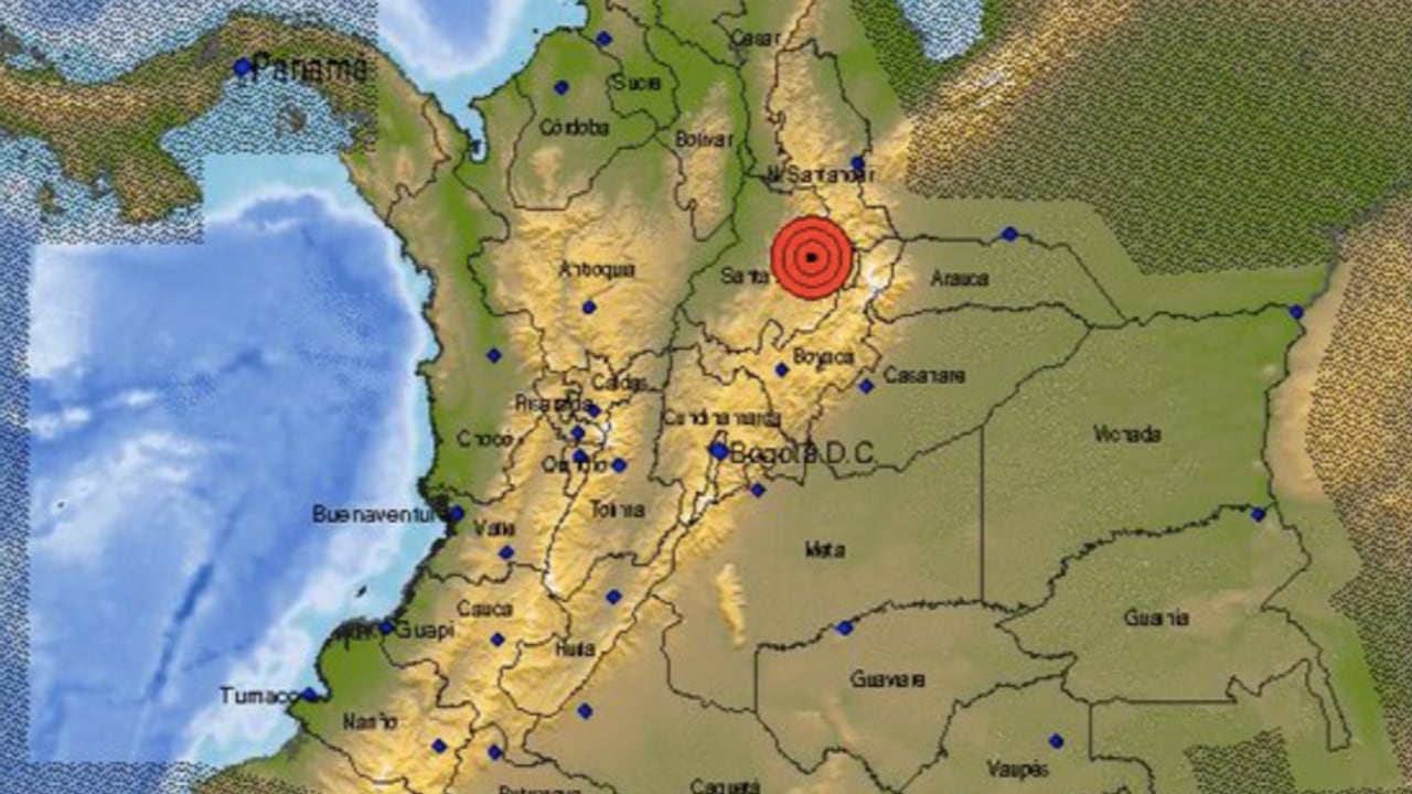 Temblor en Colombia el domingo 6 de julio.