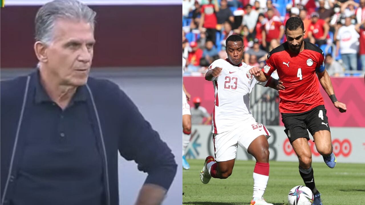 Carlos Queiroz - Egipto vs. Catar. Foto: Captura de pantalla y AFP/DENOUR