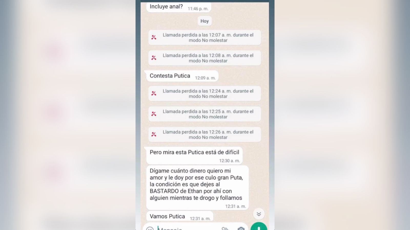 Chats difundidos por la familia de Karenth.