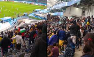 Aficionados de Colombia envueltos en pelea con hinchas de Israel