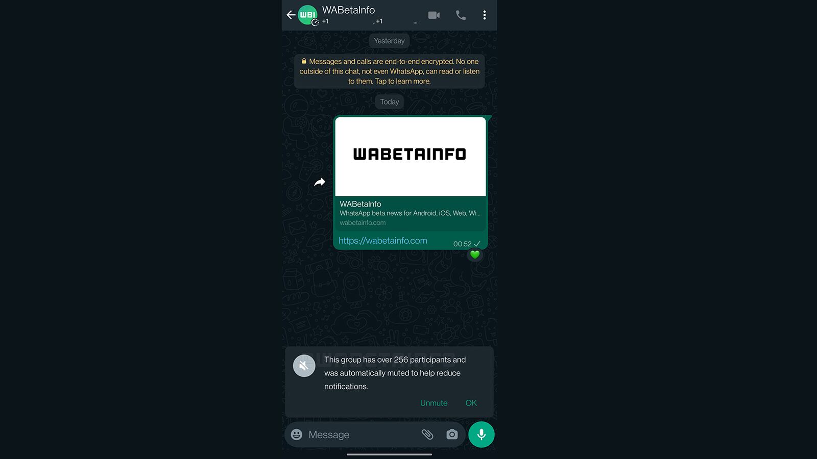 Chats grupales de WhatsApp serán silenciados automáticamente cuando tengan muchos integrantes.